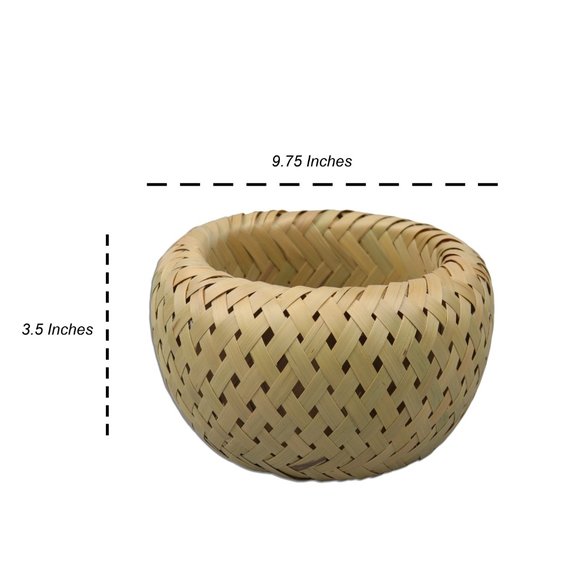 Handmade Stackable Bamboo Baskets Set Home Office - Picture 5 of 7